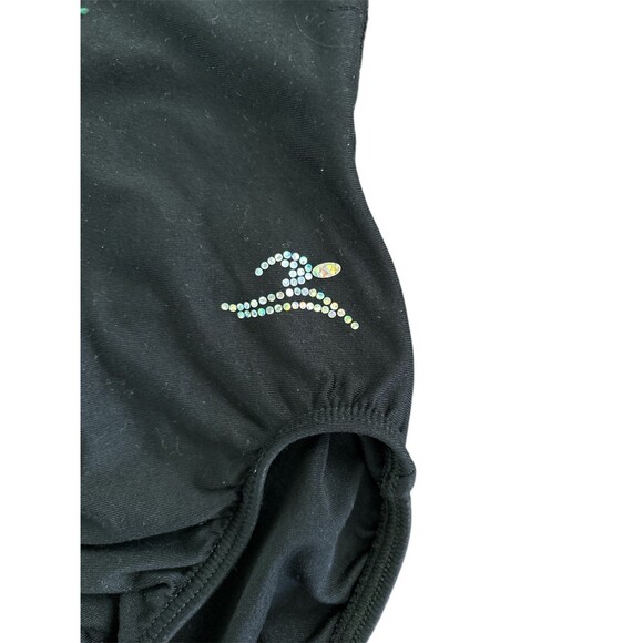 Motionwear Girls Black and Gold‎ Sparkle Stars State Meet Leotard Size CS - Picture 4 of 6